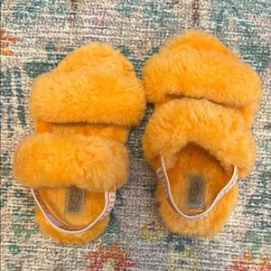 UGG Vibrant Orange Fluffy Slippers